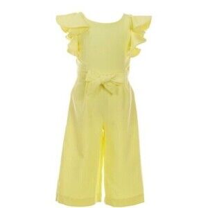 GB Little Girls Ruffle Tiered Sleeve Jumpsuit Size 2T Yellow